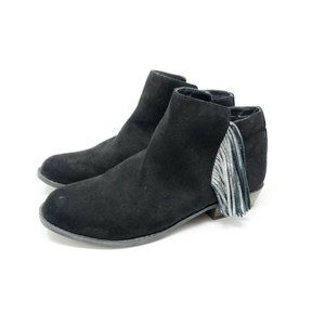 Dolce Vita Black Silver Fringe Side Zip Booties 5